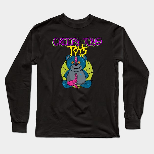 Creepy Toys Long Sleeve T-Shirt by Vintage Oldschool Apparel 